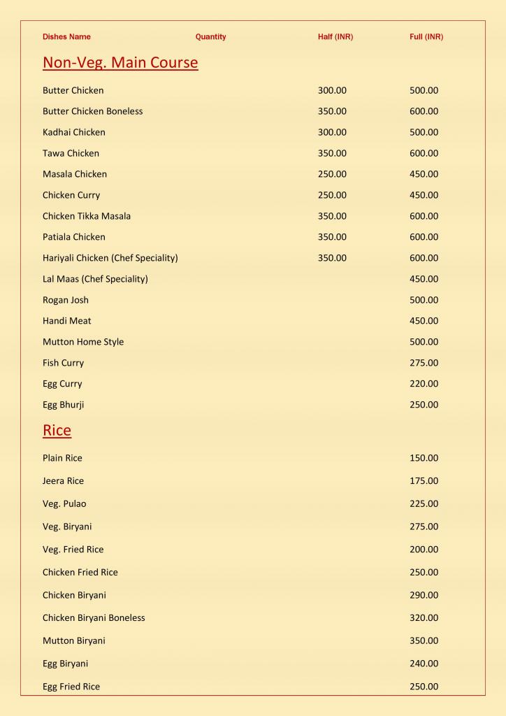 Restaurant Menu Page 5